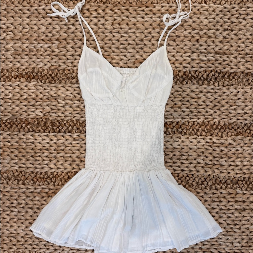 Elegant White Smocked Dress